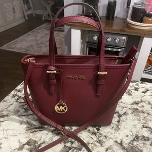 Maroon Michael Kors Mini Purse